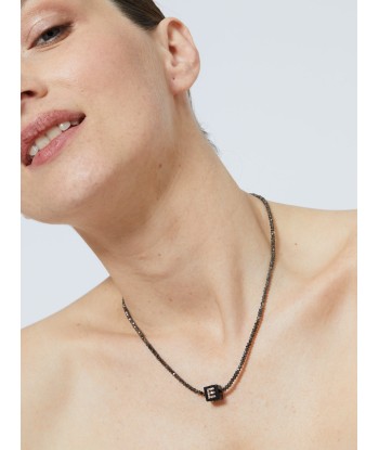 COLLIER CUBIX LOVE ONYX ET PERLES DE DIAMANT NOIR la colonne vertébrale