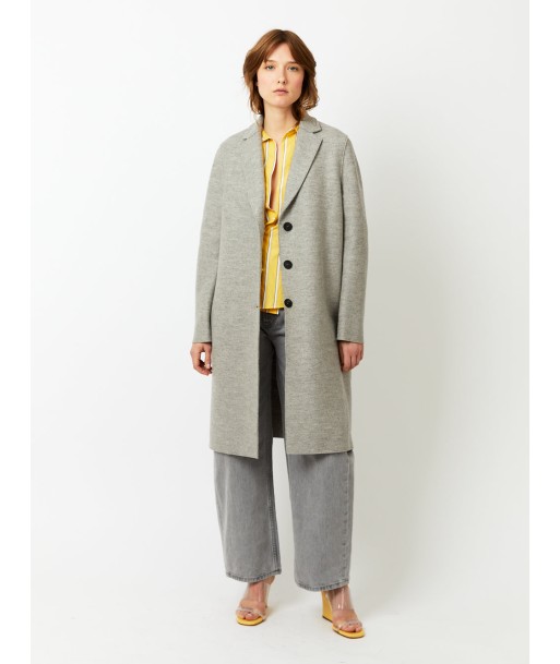 MANTEAU OVERCOAT PRESSED WOOL STONE MELANGE l'achat 