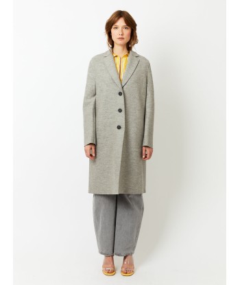 MANTEAU OVERCOAT PRESSED WOOL STONE MELANGE l'achat 