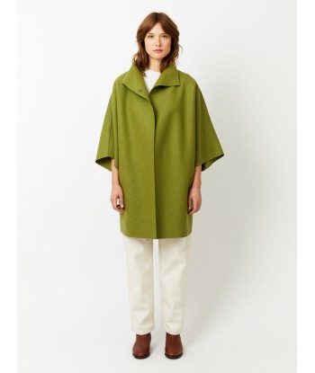 MANTEAU KIMONO PRESSED WOOL PERIDOT français