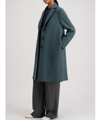 MANTEAU OVERCOAT BOILED WOOL PINE MELANGE store