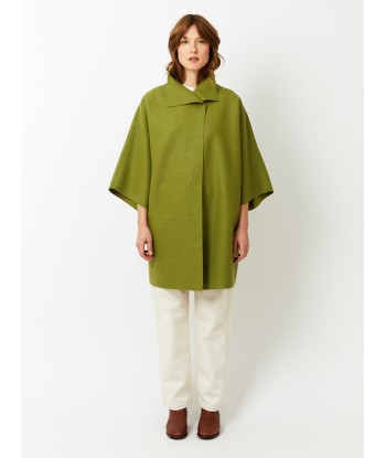 MANTEAU KIMONO PRESSED WOOL PERIDOT français