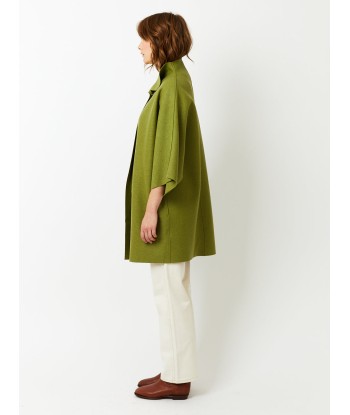 MANTEAU KIMONO PRESSED WOOL PERIDOT français