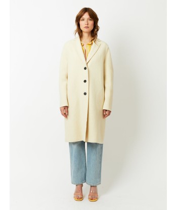 MANTEAU OVERCOAT BOILED WOOL NATURAL OFF WHITE Jusqu'à 80% De Réduction