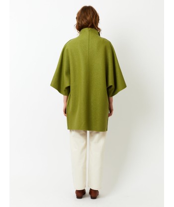 MANTEAU KIMONO PRESSED WOOL PERIDOT français