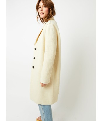 MANTEAU OVERCOAT BOILED WOOL NATURAL OFF WHITE Jusqu'à 80% De Réduction