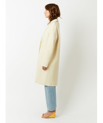 MANTEAU OVERCOAT BOILED WOOL NATURAL OFF WHITE Jusqu'à 80% De Réduction