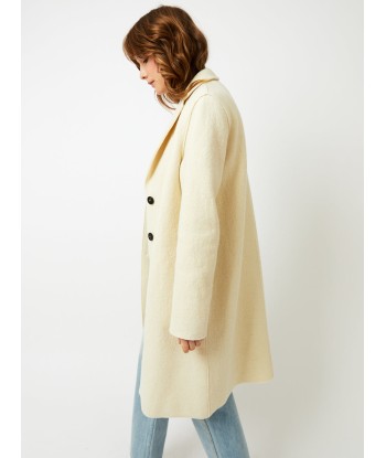 MANTEAU OVERCOAT BOILED WOOL NATURAL OFF WHITE Jusqu'à 80% De Réduction