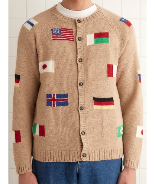 CARDIGAN ROUND-THE-WORLD TAN est présent 