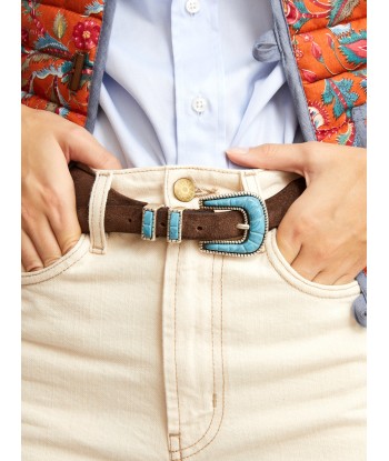 CEINTURE CRAZY TURQUOISE & MARRON Amélioration de cerveau avec