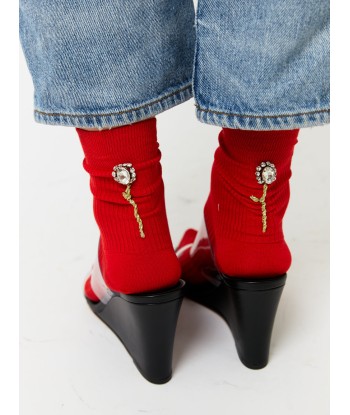 CHAUSSETTE LEONORA ROUGE en ligne