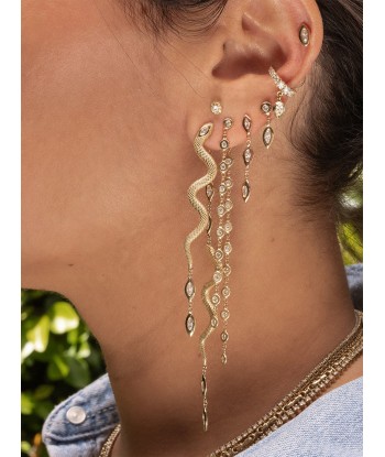 BOUCLE D'OREILLE SERPENT TEXTURÉ ET DIAMANTS prix