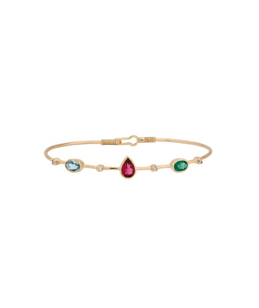 BRACELET JONC TOURMALINE, EMERAUDE, AIGUE MARINE JUSQU'A -70%! 