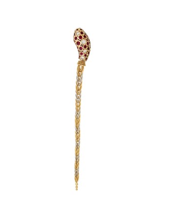 BOUCLE D'OREILLE DROITE BASILIK OR JAUNE, RUBIS ET DIAMANTS store