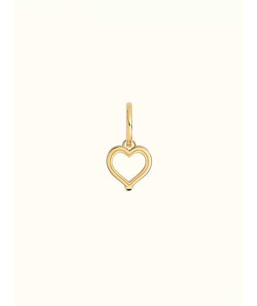 BOUCLE D'OREILLE BABY CHARM HEART OR ET SAPHIR BLEU en ligne des produits 