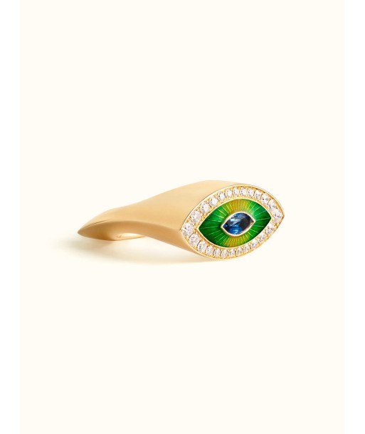 BAGUE EVIL EYE METRIQUE GREEN pas cher 