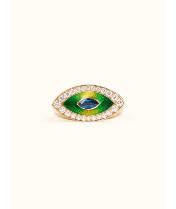 BAGUE EVIL EYE METRIQUE GREEN pas cher 