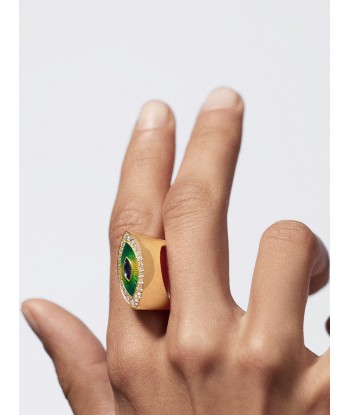 BAGUE EVIL EYE METRIQUE GREEN pas cher 