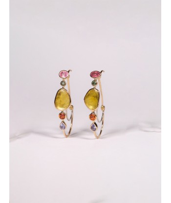 BOUCLES D'OREILLES POISSARDES TOURMALINE JAUNE est présent 