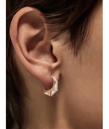 BOUCLE D'OREILLE NYC PETIT MODELE OR ROSE ET DIAMANT le concept de la Pate a emporter 