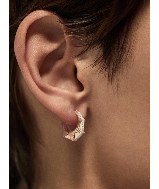 BOUCLE D'OREILLE NYC PETIT MODELE OR ROSE ET DIAMANT le concept de la Pate a emporter 