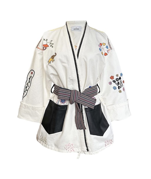 KIMONO MEXICAIN BLANC de pas cher