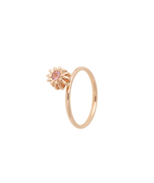 BAGUE POPPY OR ROSE 18K & TOURMALINE rembourrage situé sous