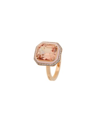 BAGUE MINA OR ROSE 18K, TOURMALINE & DIAMANTS les muscles