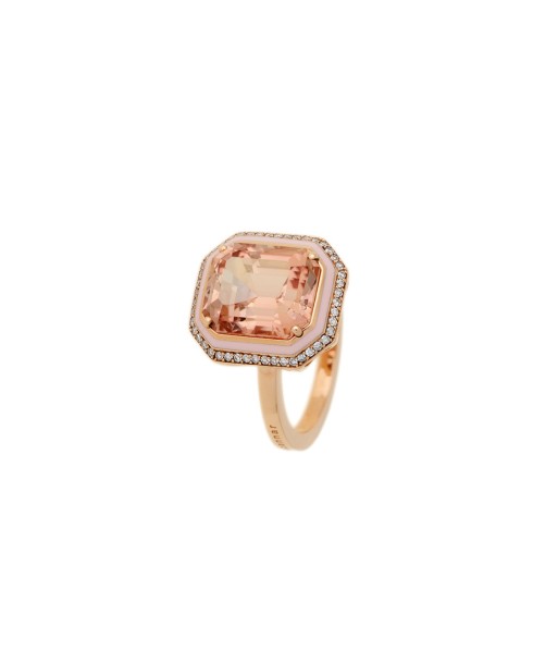 BAGUE MINA OR ROSE 18K, TOURMALINE & DIAMANTS les muscles