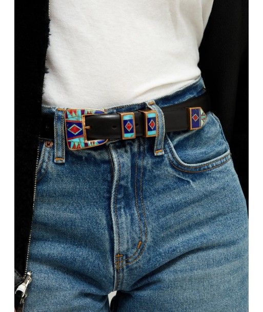 CEINTURE NOIRE BOUCLE VINTAGE plus qu'un jeu 