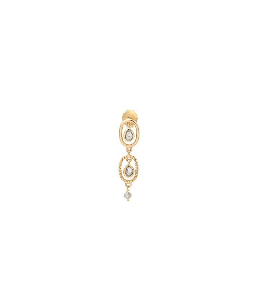 BOUCLE D'OREILLE DOUBLE DIAMANTS POLKI Livraison rapide