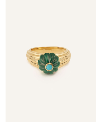 BAGUE GELATO MALACHITE ET TURQUOISE les ligaments