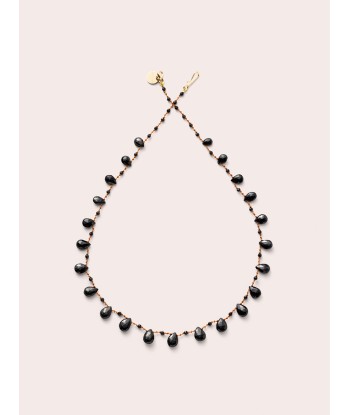 COLLIER WHITNEY DROPS & BEADS SPINELLE NOIRE soldes