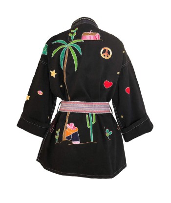 BLACK MEXICAN KIMONO pas cheres