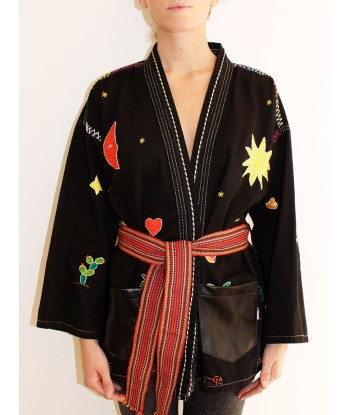 BLACK MEXICAN KIMONO pas cheres