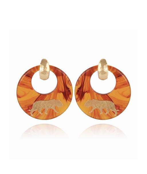 TIGER EARRINGS ACETATE GOLD de technologie