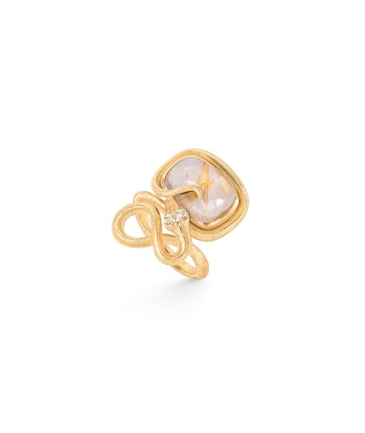 SNAKE RING 18K RUTILE QUARTZ en stock