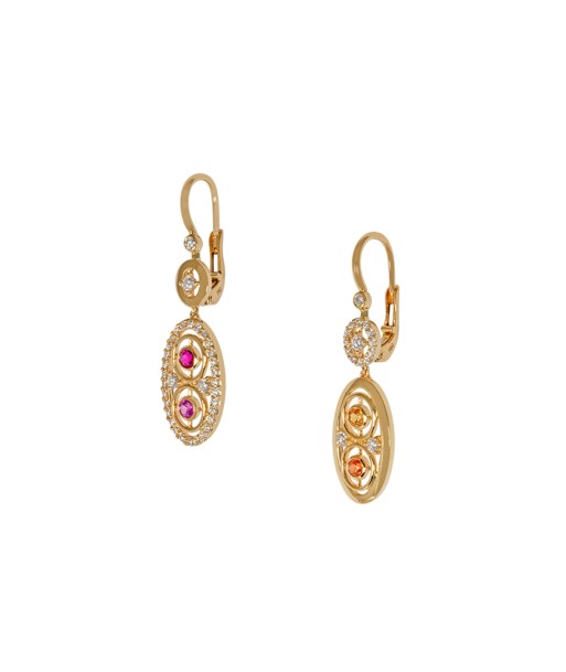 MILAN ORANGE SAPPHIRE RUBIS EARRINGS l'achat 