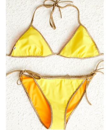 BIKINI REVERSIBLE HAMPTON JAUNE pas cher 